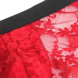 Zeloria Heren Kant Boxer – Transparante Erotische Lace Boxershort – Rood – XXL – Stretch & Comfort — thumbnail 4