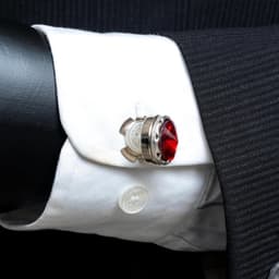 jas kraag ketting broche set, jas reversspeld, shirt ketting pin, revers broche, geschenken voor hem, mannen sieraden accessoire, Mens Gift, Eén maat, Messing Metaal Kristal, Kristal — thumbnail 3
