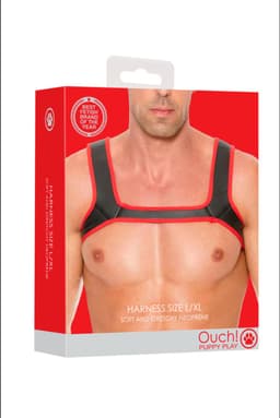 Shots - Ouch! Neopreen Harnas - L/XL black,red L/XL — thumbnail 3