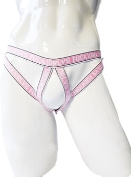BamBella® - Sexy Bondage Lingerie Heren L/XL - Roze mannen ondergoed open kruis slip — thumbnail 1