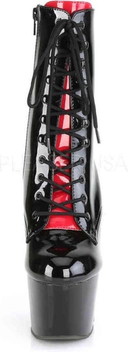 Pleaser - ADORE1020FH Plateau Laarzen, Paaldans schoenen - Paaldans schoenen - 38 Shoes - Zwart/Rood — thumbnail 2