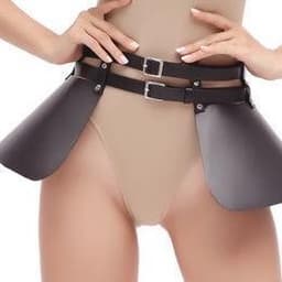 Banoch - Harness skirt open vrouw - rok zwart pu leer - verstelbaar - pony play — thumbnail 3