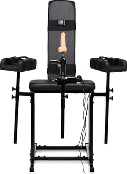 XR Brands MS Obedience Chair met Sex Machine seksmeubel - Zwart — thumbnail 1