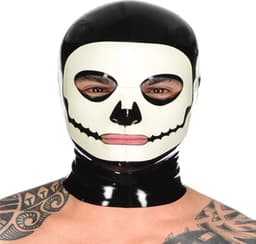 Latex gummi seks masker - BDSM - Rubber - Fetisj - 4MM - Doodshoofd - Thema - Zeer goede kwaliteit - Originele materialen - Maat S/M — thumbnail 2