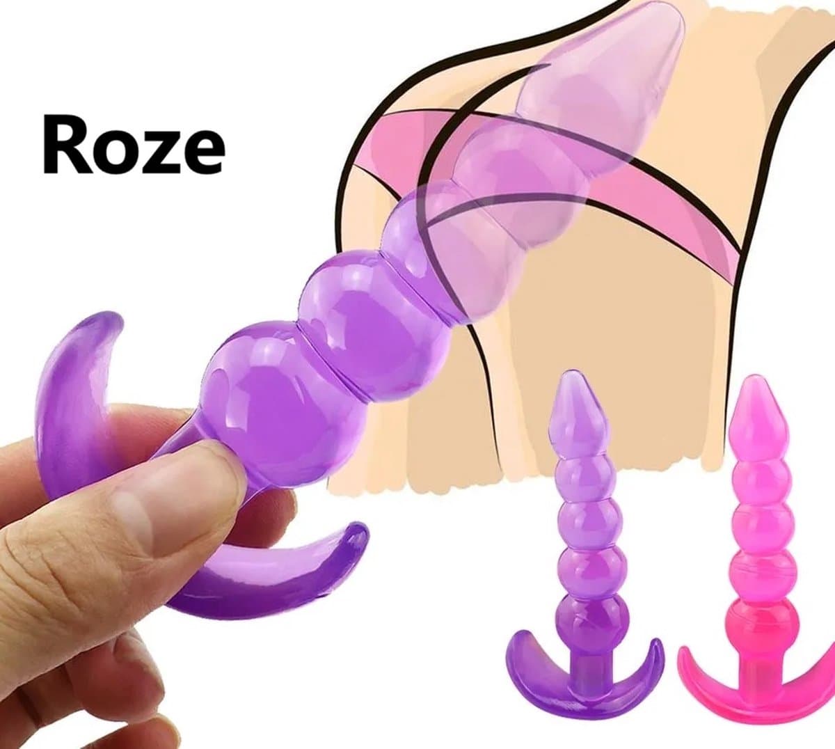 Buttplug I Anaal Plug I Butt Plug I Ribbel Buttplug I Voor Hem Of Haar I 12 CM Inbrenglengte I Siliconen I Roze — afbeelding 1