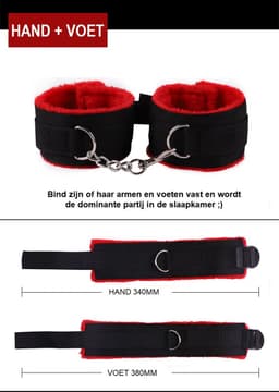 7-Delige Set BDSM Set - Handboeien - Zweep - Sekspeeltjes - Sex Toys - Zwart — thumbnail 2