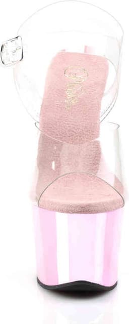 Pleaser - SKY308 Sandaal met enkelband, Paaldans schoenen - Paaldans schoenen - 44 Shoes - Roze/Transparant — thumbnail 4