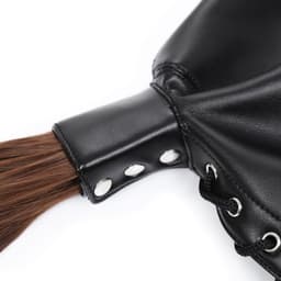 Banoch | Masker Pony Tail staart | zwart imitatie leer | Bondage play — thumbnail 9