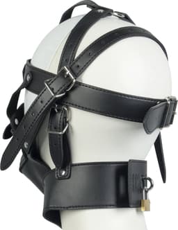 Banoch | Masker Cross | Zwart imitatie leer | Bondage — thumbnail 2