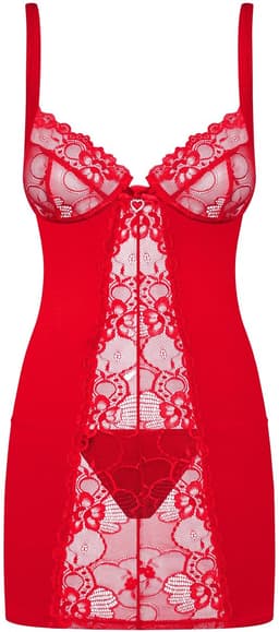 Obsessive Chemise MiAmor - Erotische Lingerieset - Maat XXL - Rood — thumbnail 5