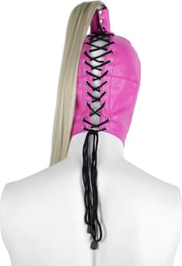 Banoch | Masker Pony Tail | paarden staart roze imitatie leer | Bondage — thumbnail 3