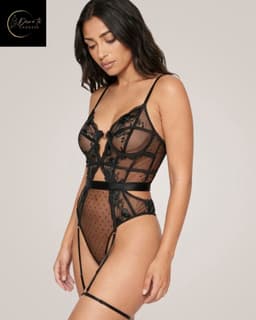 Erotische Body – Sexy Lingerieset – Lingerie Erotisch – Classy luxe kanten lingerieset – Erotische Bustier – Verleidelijk Elegant Zwart – BH en jarretelset – Dames lingerie – Sexy lingerie – Spannende lingerie – Dare to Undress – Maat XS/S, M, L, XL — thumbnail 8