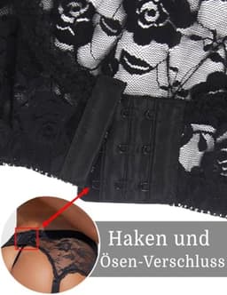 Zwarte kanten jarretelgordel met 6 clips - Verstelbare hoge taille - Maat XL-XXL — thumbnail 2