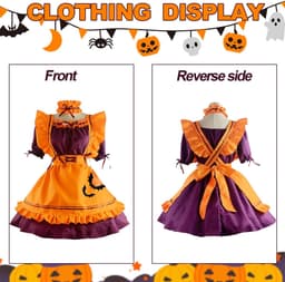 Dailygoods- Maid Kostuum Halloween - Anime/Cosplay - Vloeiende Rok - Maat M/L/XL/2XL/3XL - Hoofdband - Ademend Polyester — thumbnail 5