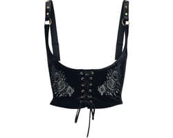 Killstar Nocturne Nights - A Devil'S Rose Underbust Corset Dames Korset - zwart - 4XL
