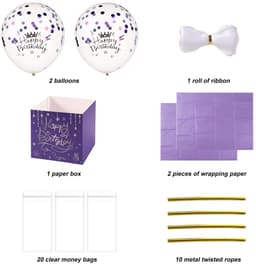 Dailygoods- Geldballondoos Grappige Verjaardagsspaarpot - Verjaardagsballonnen - Ballonhouder - Inpakpapier - Geldzakjes - Karton/latex/plastic - Verjaardagscadeau — thumbnail 4
