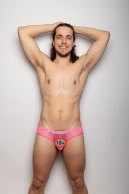 SUKREW Sheer Low-rise Brief Elect Pink - MAAT M - Erotisch Heren Ondergoed - Slip voor Man - Sexy mannen Slip — thumbnail 5