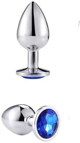 Buttplug - Butt plug met diamant - Anaal plug - Zilver/Blauw - Chique buttplug met blauwe diamant - Anaal - Seksspeeltje - Erotiek - Anal - Sextoy - CHPN — thumbnail 1