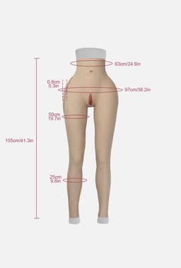 Siliconen Vaginabroek met Benen 105 cm- Vagina voor mannen- Open Anus-Crossdresser-Travestie- Siliconen onderlichaam-Bodysuit — thumbnail 1