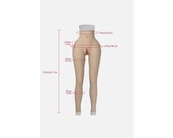 Siliconen Vaginabroek met Benen 105 cm- Vagina voor mannen- Open Anus-Crossdresser-Travestie- Siliconen onderlichaam-Bodysuit