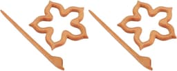 Bloem Handgemaakte Broche Elegante Sjaalgesp voor Damesjurk Trui Cadeau, 2 Stuks Houten Pin Broche voor Kraag — thumbnail 1