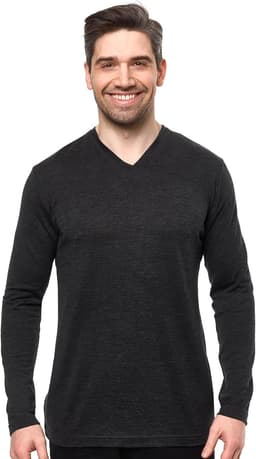 100% Merino Henley Shirt Heren Met Lange Mouwen – Ondergoed Van Merinowol — thumbnail 1
