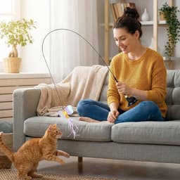 2 sets kattenspeelgoed van veren met zuignappen, plus 4 reservekoppen, vishengel voor kittens, binnenspeelgoed voor katten, interactief speelgoed voor katten (2) — thumbnail 3