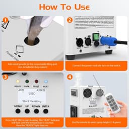 Pyrotechnische machines, 4 witte DMX Cold Spark-machines met weerstandsverwarming voor feesten, Kerstmis, DJ, bruiloften, sportevenementen — thumbnail 1