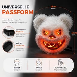 LED Halloween-masker in Purge-stijl, regelbare verlichting en oplichtend gezicht – Kostuum voor heren en dames voor Halloween, carnaval en verkleedfeesten (kleurenkeuze) — thumbnail 5