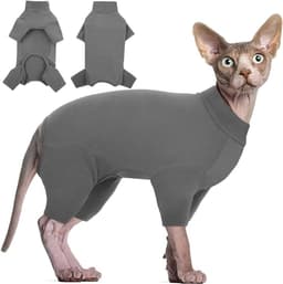 Herstelpak Voor Kat en Hond Vierpotige Onesie Herstelkleding Huisdier Recovery Suit Beschermpak Kalmerend Shirt Postoperatieve Kleding Voor Katten en Kleine Honden Maat S — thumbnail 1