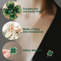 Broches & reversspeldjes voor dames, een met diamanten bezette broche in de vorm van een klavertje vier en een damesbroche die perfect is als cadeau voor je vriendin — thumbnail 5