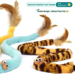 Kattenverenspeelgoed, kattenteaser toverstaf en regenboogstaf, interactief kattenspeelgoed voor binnenkatten en volwassen kittens, 6 stuks (geel) — thumbnail 4
