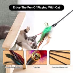 Veer, 14 stuks kattenspeelgoed, kattenhengelveer, kattenvissen, stabiel, interactief kattenspeelgoed, interactief kattenspeelgoed voor kittens — thumbnail 3