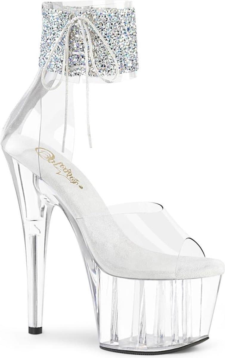 Pleaser - ADORE-724RS-02 Sandaal met enkelband, Paaldans schoenen - Paaldans schoenen - 40 shoes - Wit/Zilverkleurig — afbeelding 1