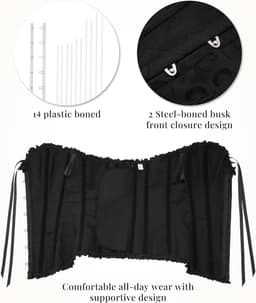 Gotisch Dameskorset met Beha - Vintage Bustier in Zwart/Rood - M — thumbnail 2