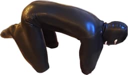 Zwart leren catsuit voor mannen - slim fit wetlook jumpsuit voor feest en nachtclub — thumbnail 3