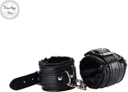 Pluche Handboeien - Zwarte handboeien - pluche - BDSM - Beginners - Comfortabel - Fluffy - Verstelbaar, New Age Devi — thumbnail 1