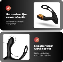 Rosebay Luxe Prostaat Vibrator met Cockring & Afstandsbediening - Anaal Vibrator - Prostaat Stimulator - Verwarmd tot 42°C - Seksspeeltjes voor Mannen - Zwart — thumbnail 10