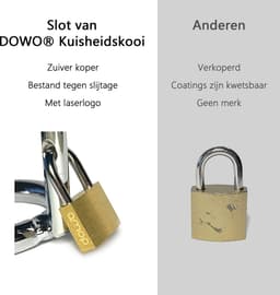 DOWO® - Kuisheidskooi - Metaal - Peniskooi - Kuisheidskooi voor Mannen - Chastity cage - Staal - met Premium Messing Slot - 3 Maten — thumbnail 3