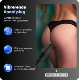 Rosebay Anaal Vibrator met Cockring & Afstandsbediening - Prostaat Stimulator - Stotende Vibrator - Seksspeeltjes voor Mannen - Zwart — thumbnail 8