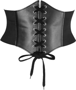 Elastische Corset Riem Zwart voor Dames - Taille Cincher met Veterdetail — thumbnail 1