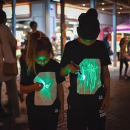 Interactief Glow In the Dark T-shirt voor Kinderen - Creatief Tevreden — thumbnail 4