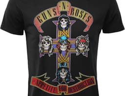 T-shirt Hard Rock Band Album Merchandise Unisex Zwart — thumbnail 5