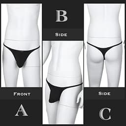 Lichte Neer Lage Taille Tanga voor Heren - Zwart Bikini Slip — thumbnail 4