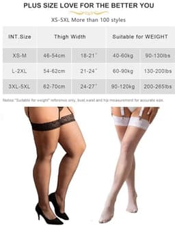 Oversized Kousen voor Dames - Sexy Netkousen zonder Bandjes - Grote Maten - Antislip Siliconen — thumbnail 5