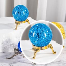 Pack of 2, Crystal Ball Holders, Crystal Ball Base Holder, Crystal Ball Base Metal for Crystal Balls(Gold 2) — thumbnail 2