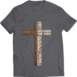 Heren T-Shirt met Christelijke Bijbeltekst en Kruis Symbool — thumbnail 1