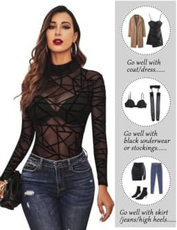 Sexy lange mouwen bodysuit voor dames met rolkraag | Elegant en trendy lingerie — thumbnail 5