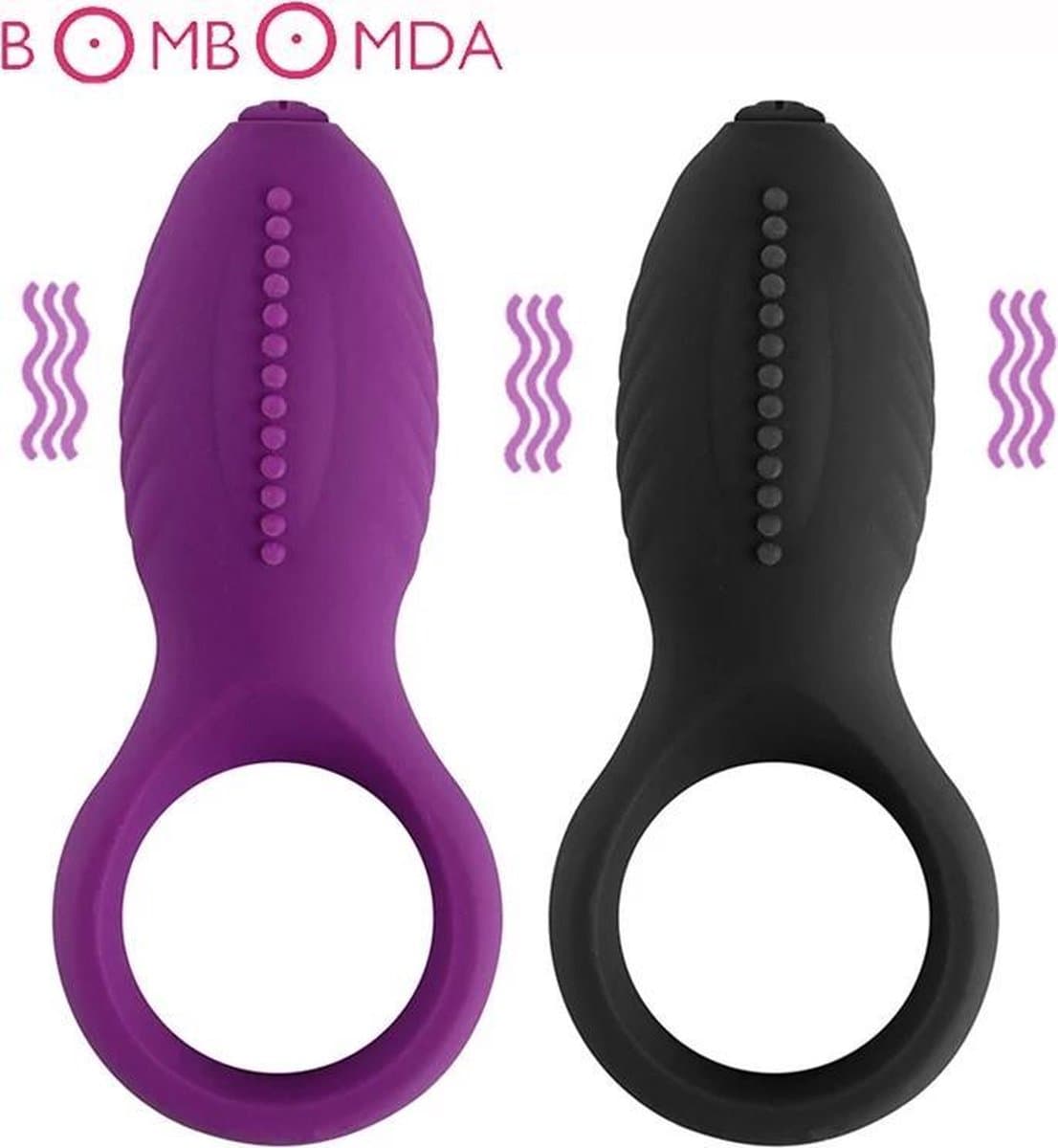 Vibrerende Cockring - silicone penis ring- G-spot stimulator -Paars — afbeelding 1