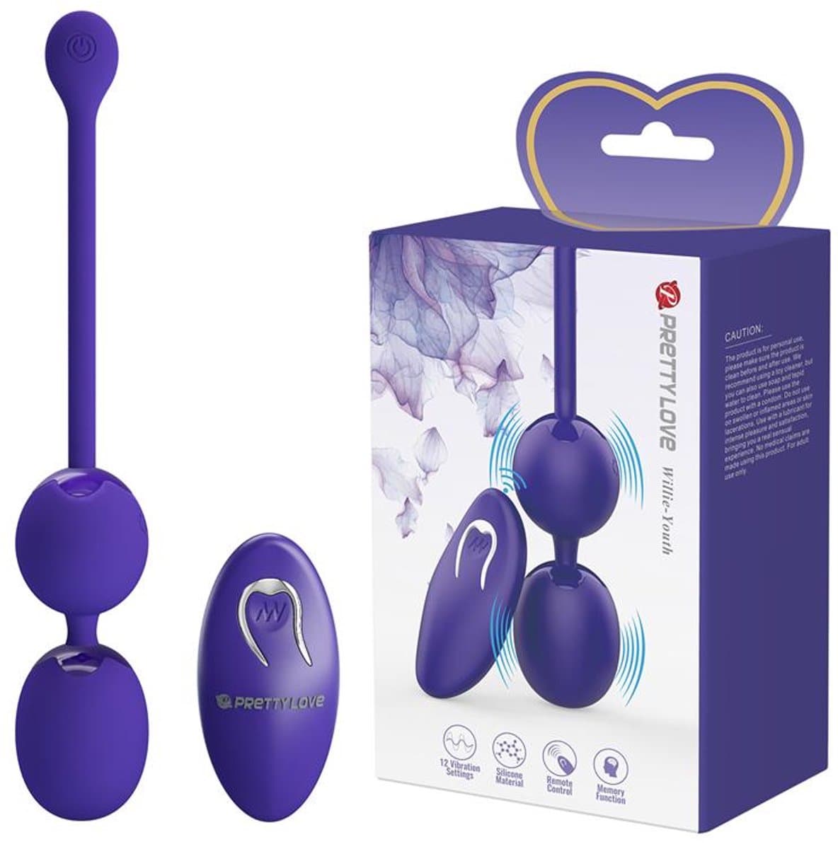 PRETTY LOVE - WILLIE YOUTH BOLAS CONTROL REMOTO & VIBRACIÓN VIOLETA — afbeelding 1